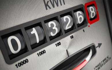 Stock image of a energy pre-payment meter