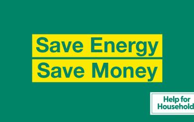 Save energy save money graphic