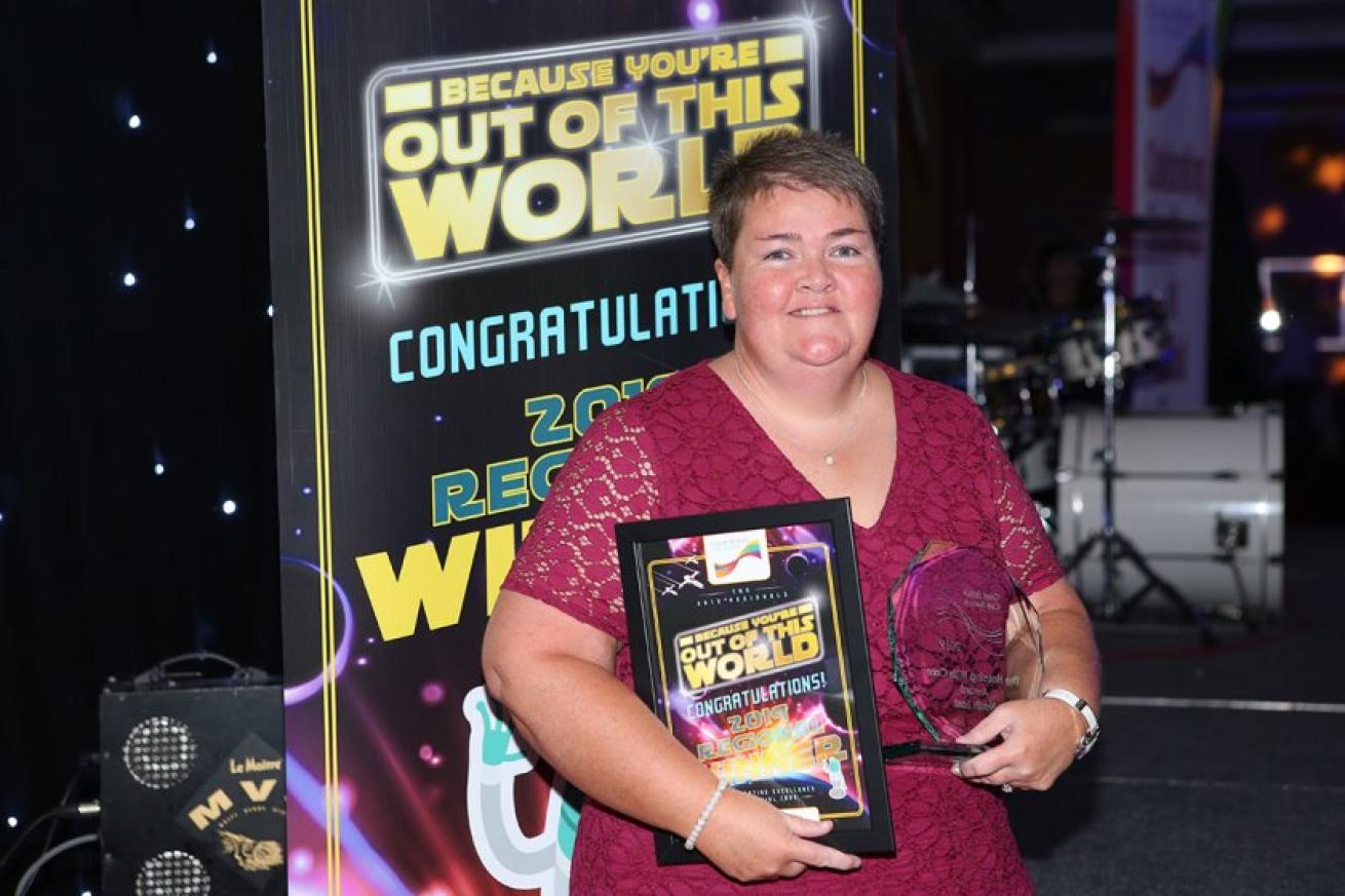 Tracey with her award Tracey with her award
