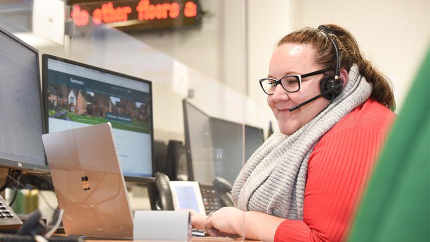 Sanctuary staff member working using a headset