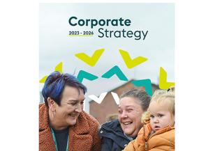 Front cover showing the Sanctuary Corporate Strategy 2023-2026