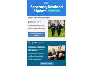 A screenshot of the October Sanctuary Scotland newsletter